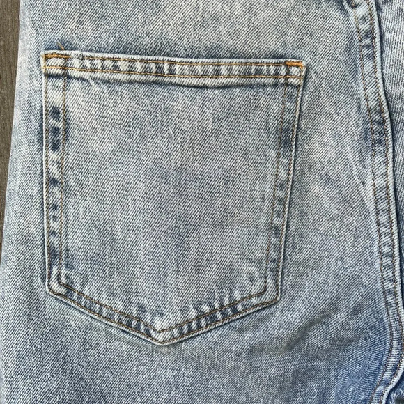 ZARA Womens Hi-Waist Split Hem Raw Hem Ripped Straight Leg Light Wash Jeans 4 - Picture 8 of 16